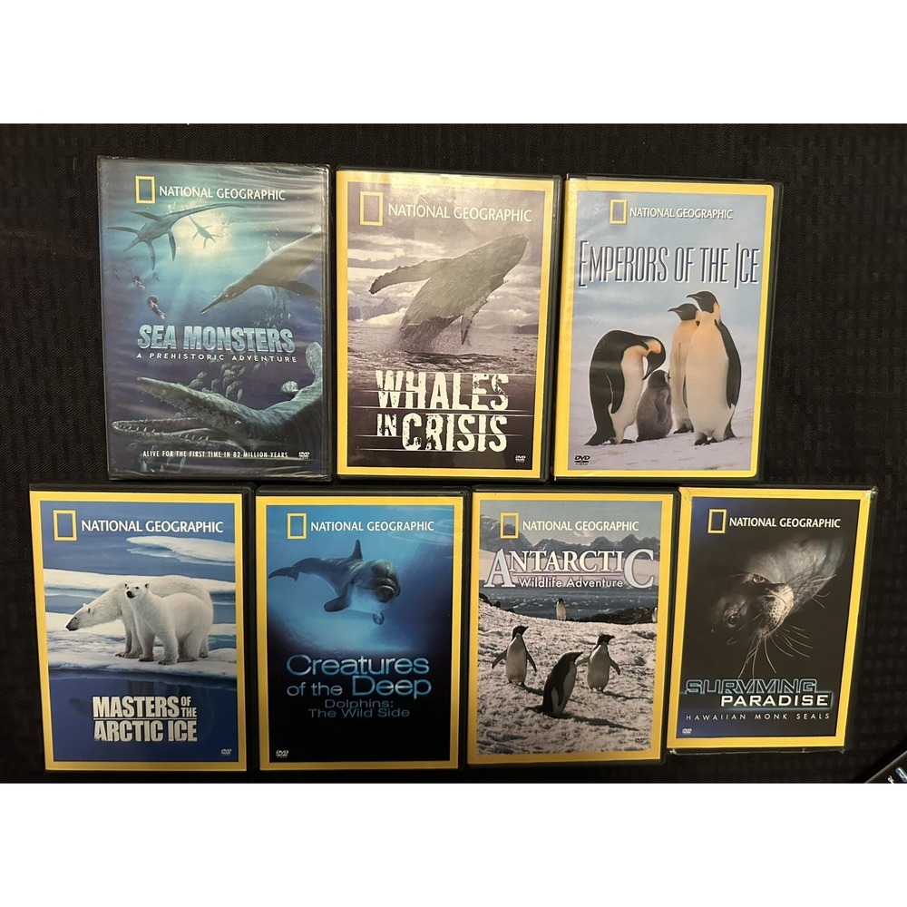 National Geographic - Lot of 7 DVDs, Sea Monsters, Penguins, Antarctic, Some New